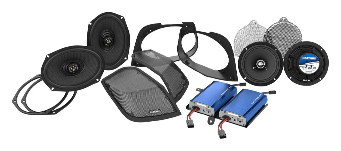 Hogtunes Cut-In 6" X 9" Speaker, Amp, & Lid Kit For Harley Touring 2014-2023