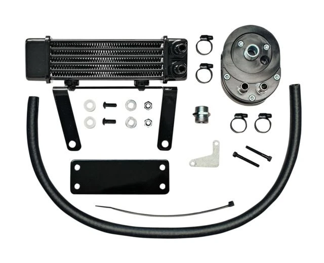 Jagg Horizontal Low Mount Oil Cooler Kit For Harley Softail 2000-2017