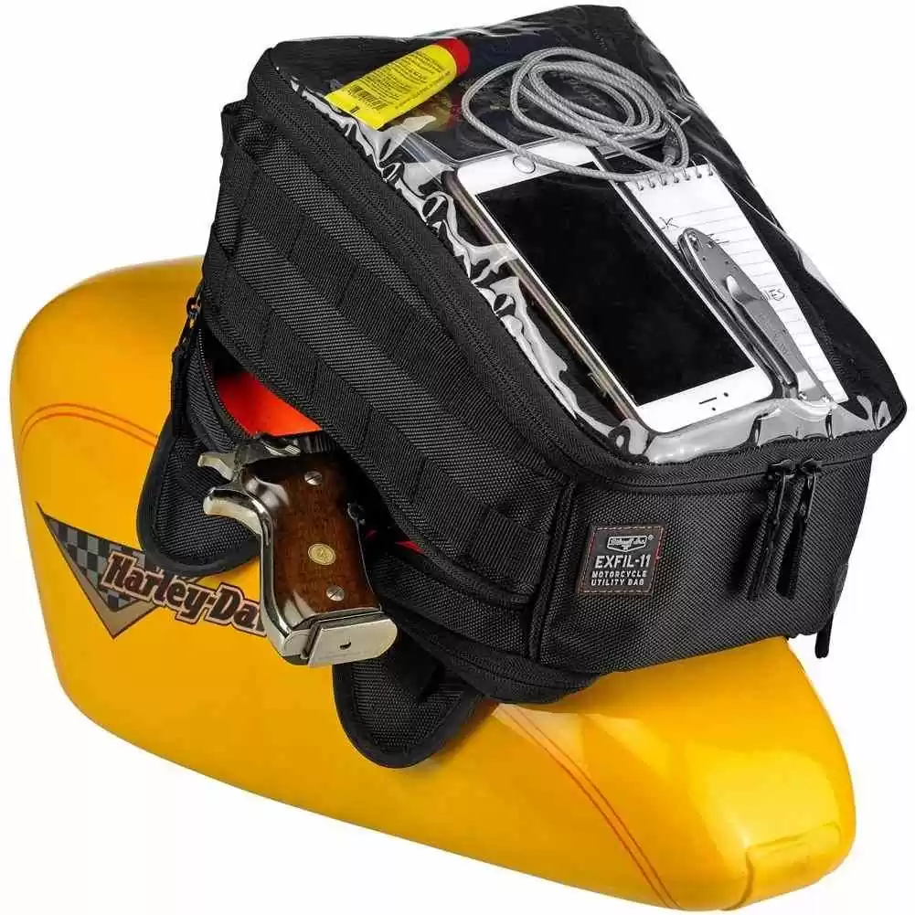 Biltwell Exfil-11 Black Padded Mens Motorcycle Tank Bags - Image 14