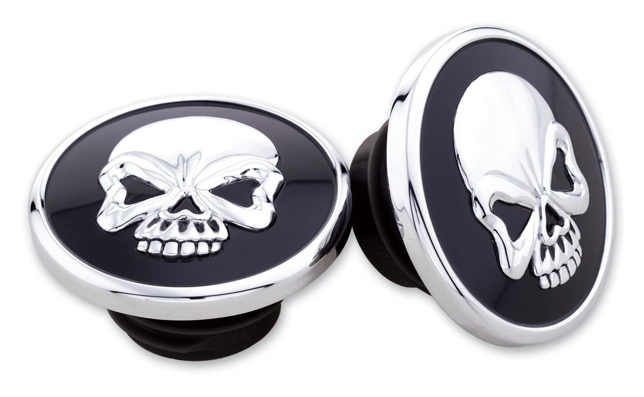 Milwaukee Twins Skull Gas Cap Set For Harley 1984-1996