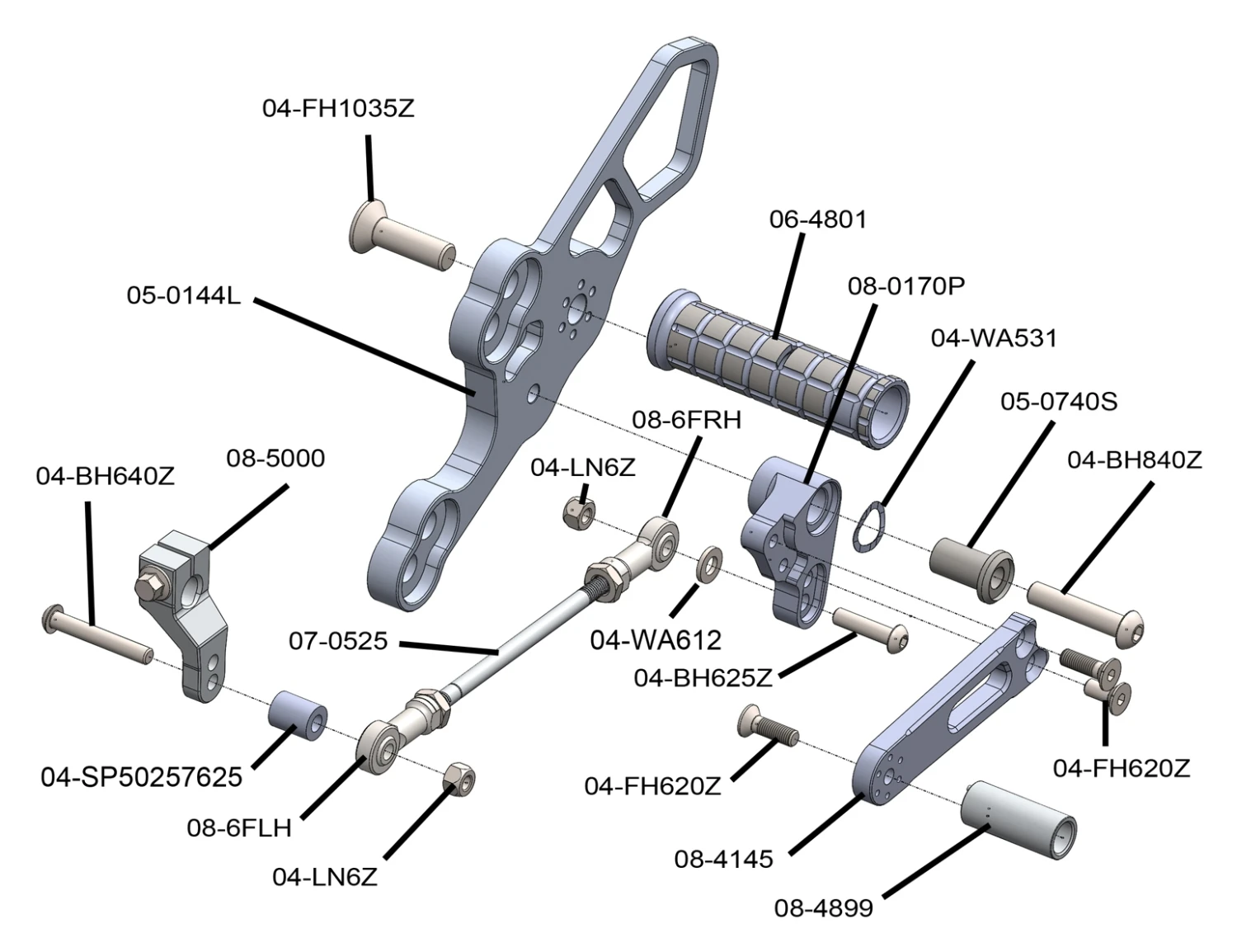 Woodcraft Rearset Kit Kawasaki Ninja 400 / Z400 2018-2023 - Image 4